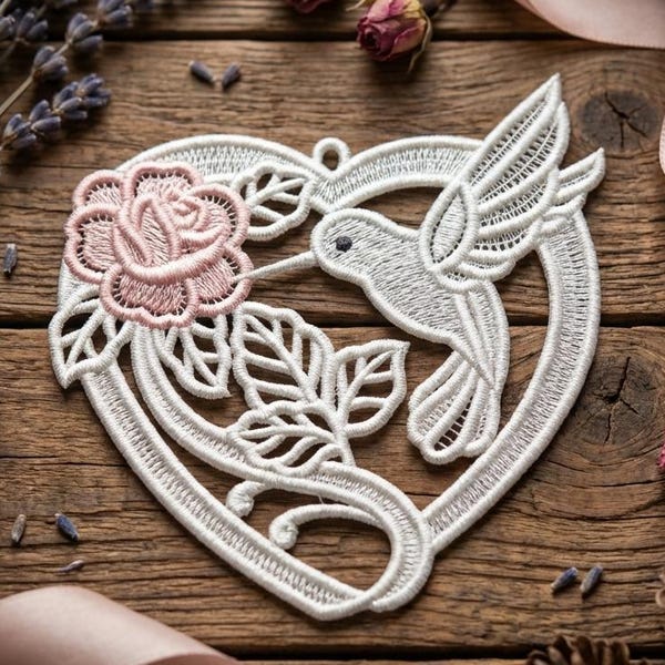Swan Heart Harmony, Lovebirds Elegance, Nature - Free Standing Lace Machine Embroidery Designs Instant Download 4x4 hoop SCA0213-007