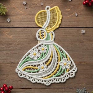 FSL Sunbonnet - Free Standing Lace Machine Embroidery Designs Instant Download 4x4 hoop SCA0254-005