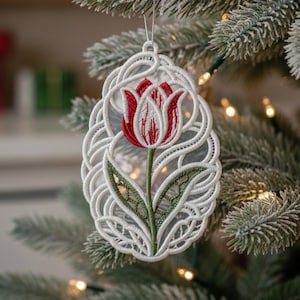 FSL チューリップ - フリースタンディングレースマシン刺繍デザイン 即時ダウンロード 4x4フープ SCA0255-005