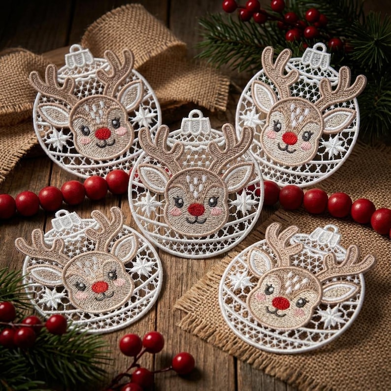 FSL Christmas Ornament - Free Standing Lace Machine Embroidery Designs ...