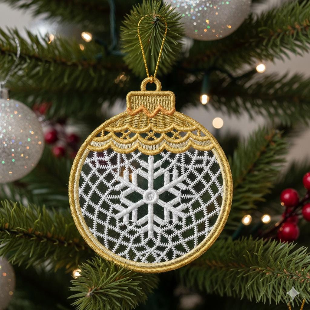 FSL Christmas Ornament - Free Standing Lace Machine Embroidery Designs ...
