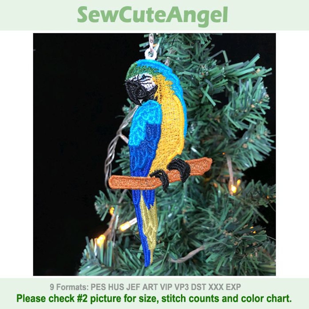 FSL Colorful Parrot - Free Standing Lace Machine Embroidery Designs ...