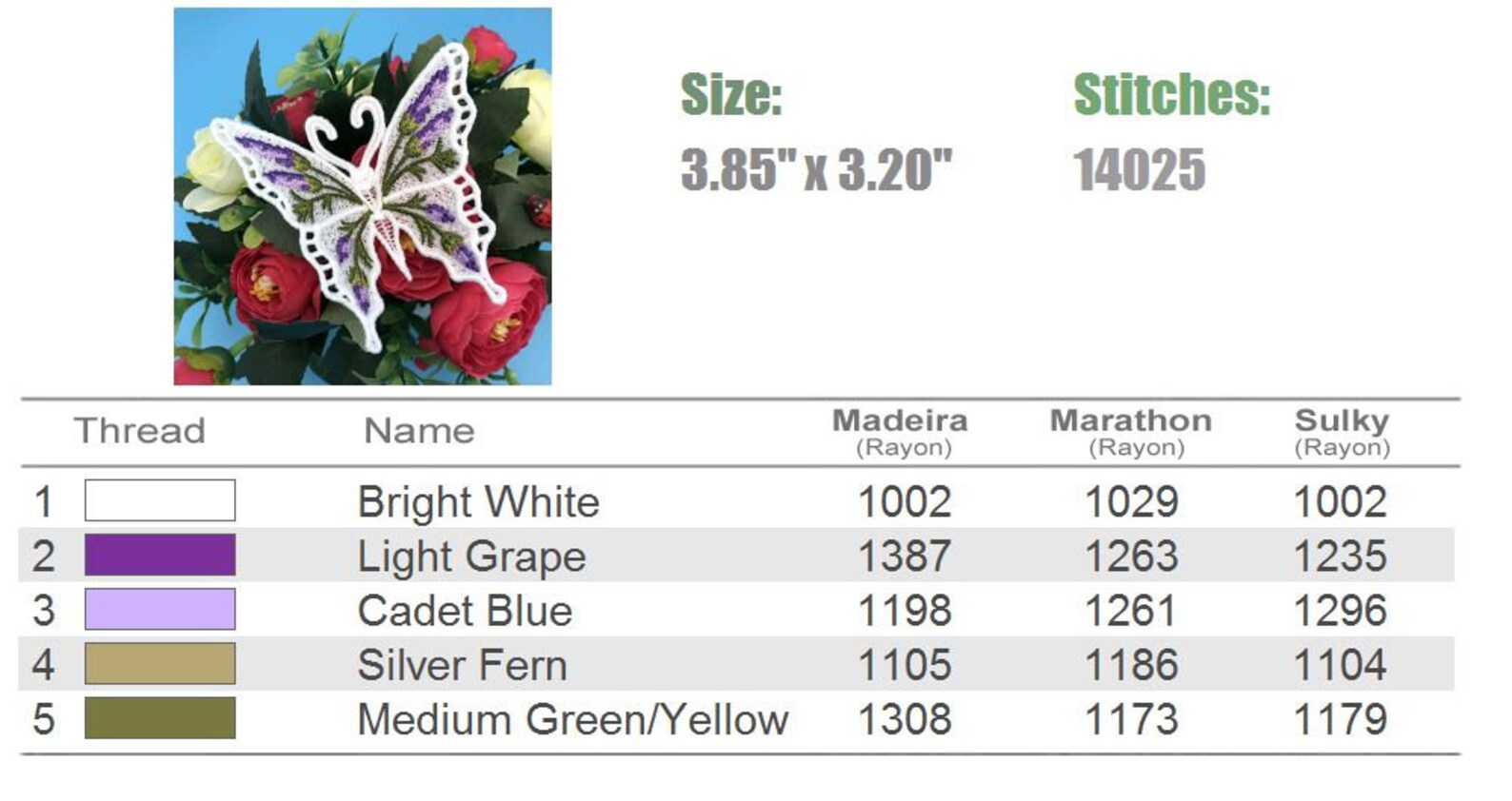 FSL Spring Lavender Butterfly - Free Standing Lace Machine Embroidery ...