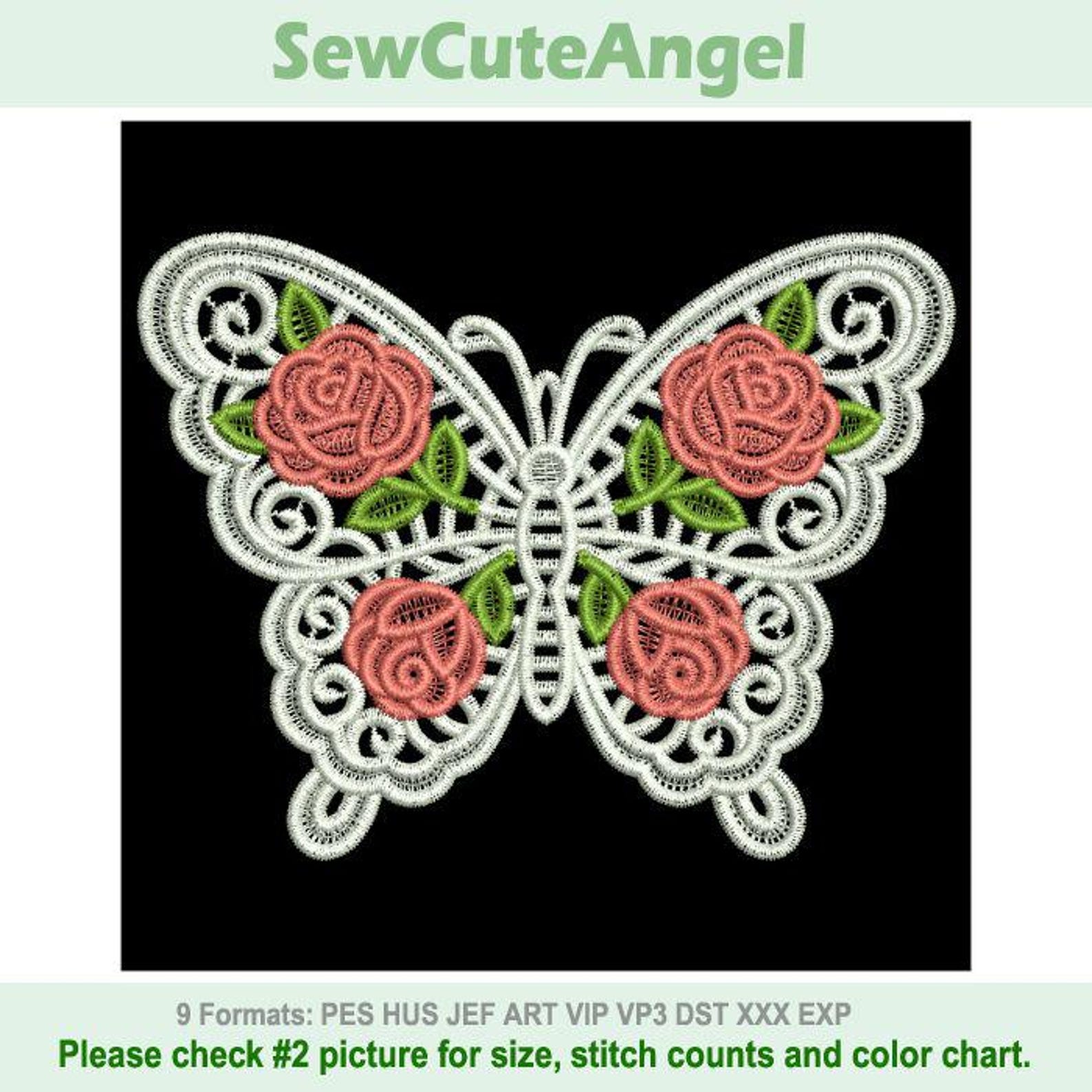 FSL Rosy Butterfly - Free Standing Lace Machine Embroidery Designs ...
