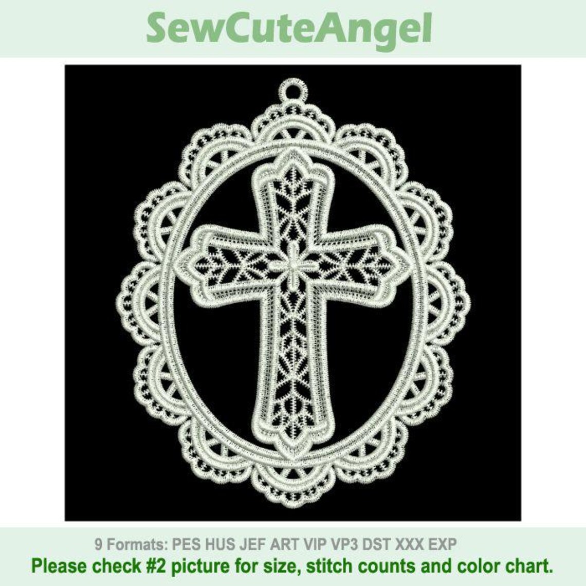 FSL Cross Ornament - Free Standing Lace Machine Embroidery Designs ...