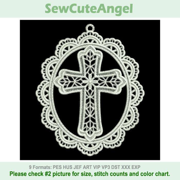 FSL Cross Ornament - Free Standing Lace Machine Embroidery Designs ...
