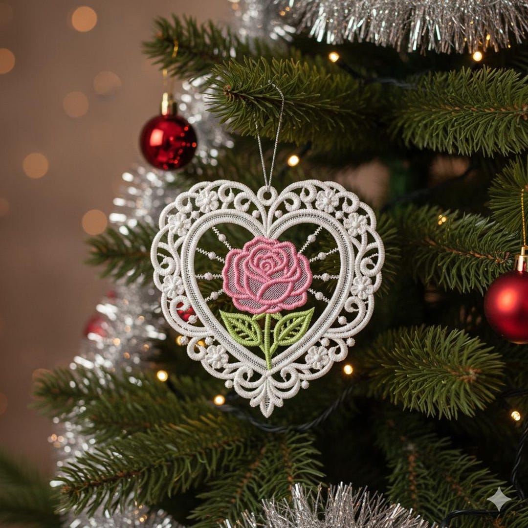 FSL Heart Rose - Free Standing Lace Machine Embroidery Designs Instant ...