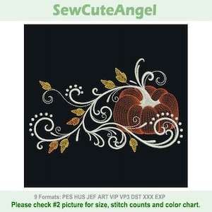 Fall Filigree Pumpkin - Machine Embroidery Designs Instant Download 5x5 6x6 8x8 hoop APE3352-001