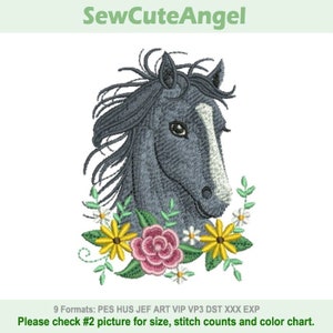 Horse - Machine Embroidery Designs Instant Download 4x4 5x5 hoop APE2353-001