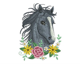 Horse - Machine Embroidery Designs Instant Download 4x4 5x5 hoop APE2353-001