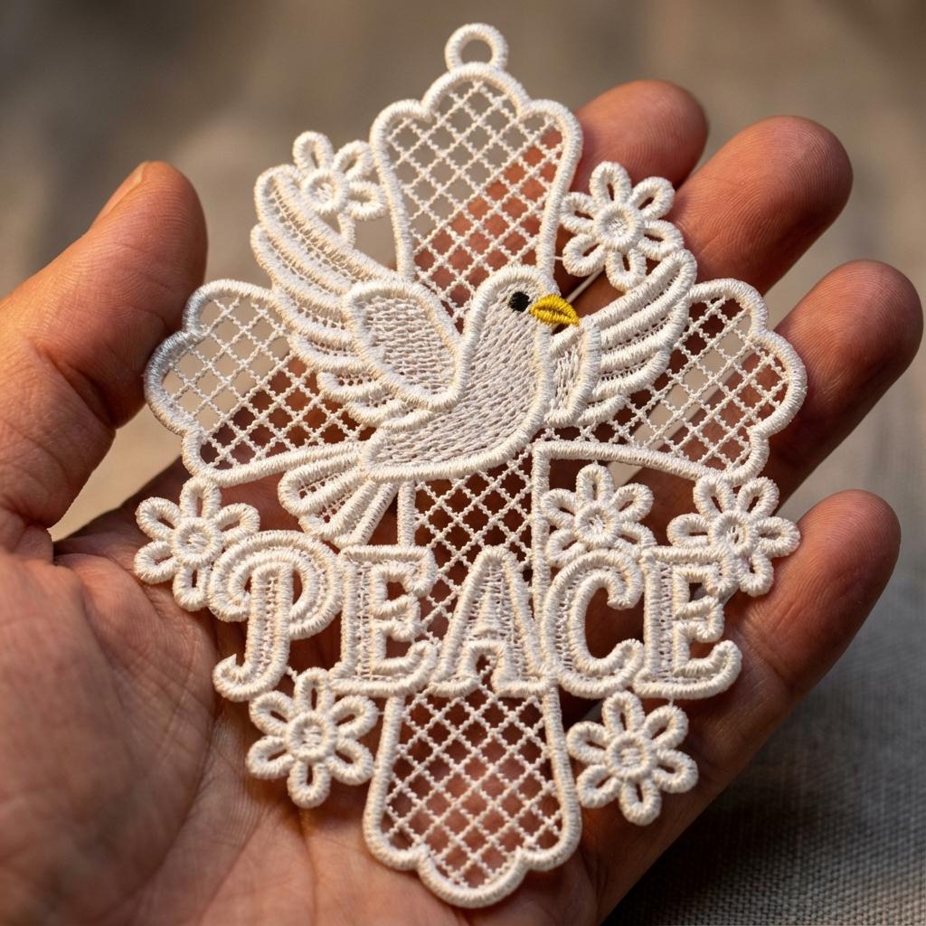 Peaceful Cross, Dove Harmony, Serene Symbol of - Free Standing Peaceful Cross, Dove Harmony, Serene Symbol of - Free Standing