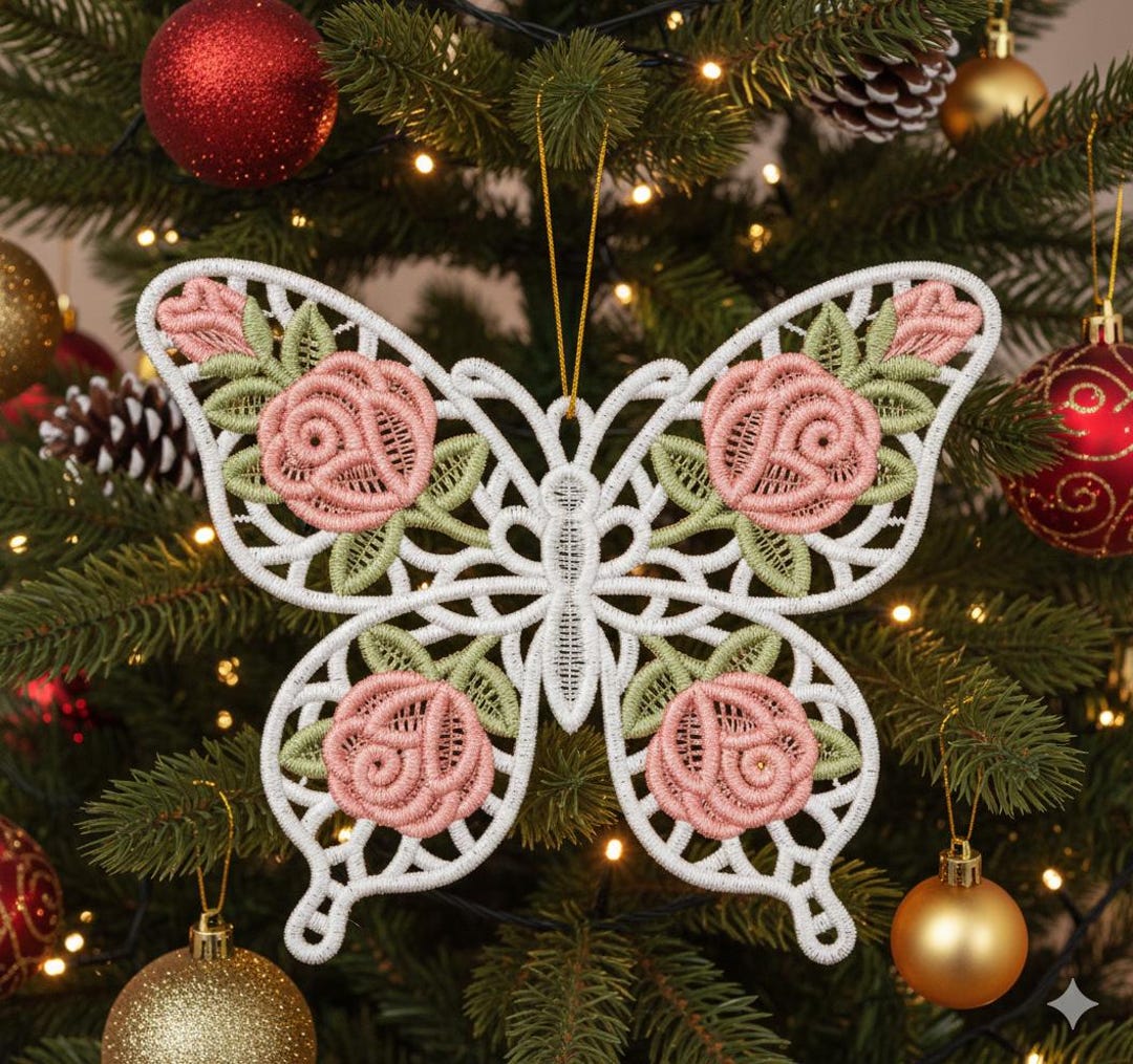 FSL Rose Butterfly - Free Standing Lace Machine Embroidery Designs ...