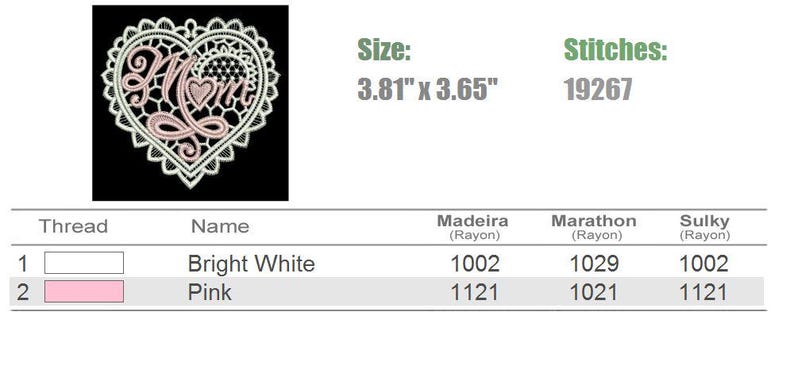 FSL I Love Mom Heart - Free Standing Lace Machine Embroidery Designs ...