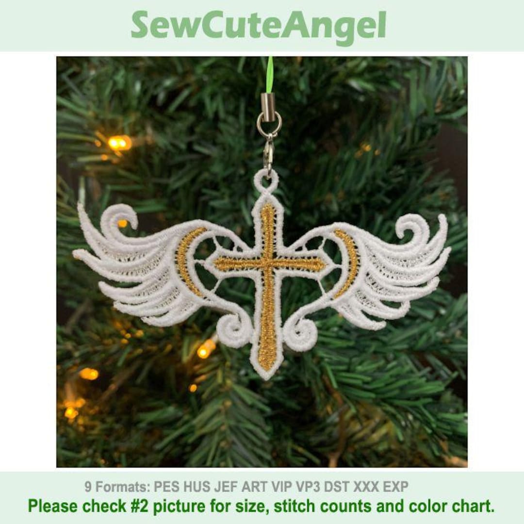 FSL Cross Angel Wings - Free Standing Lace Machine Embroidery Designs ...