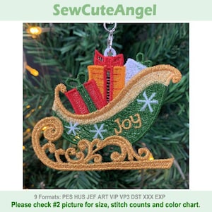 FSL Festive Ornament, Glittering - Free Standing Lace Machine Embroidery Designs Instant Download 4x4 hoop SCA0234-008