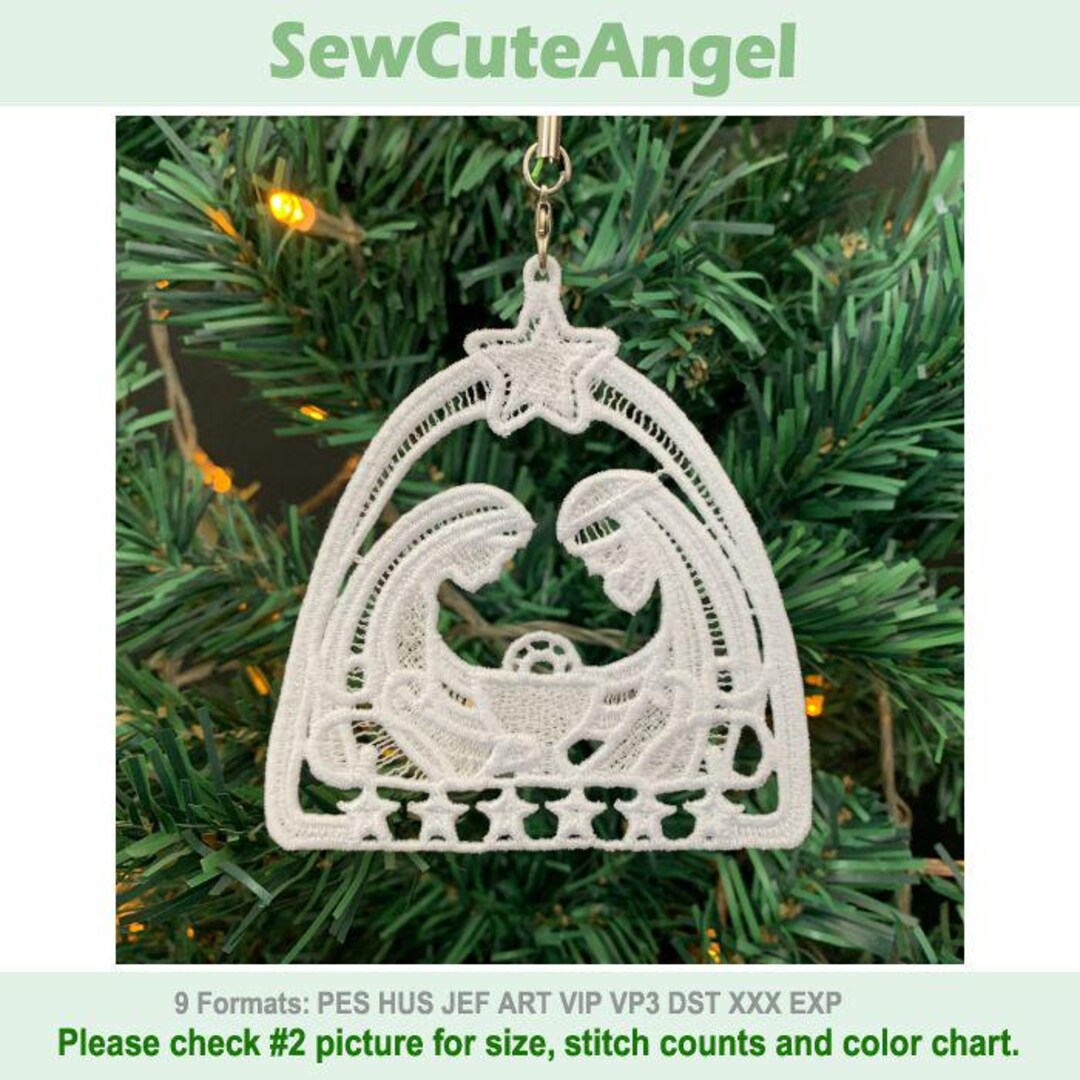 FSL Nativity Ornament - Free Standing Lace Machine Embroidery Designs ...