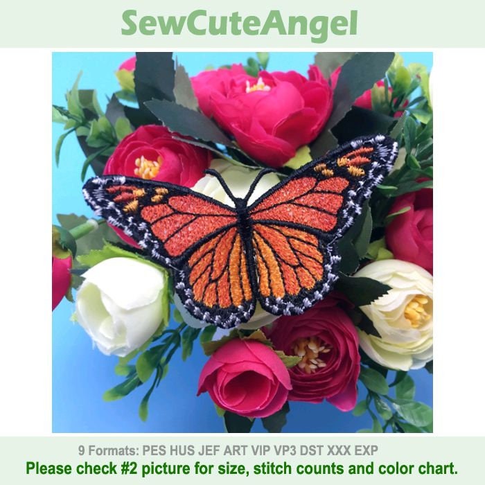 FSL Realistic Butterfly - Free Standing Lace Machine Embroidery Designs Instant Download 4x4 hoop APE2702-005