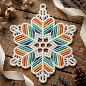 Flocon de neige FSL - Motifs de broderie Machine dentelle sur pied, téléchargement immédiat, cerceau 4 x 4 SCA1254-003