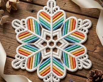 FSL Snowflake - Free Standing Lace Machine Embroidery Designs Instant Download 4x4 hoop SCA1254-003