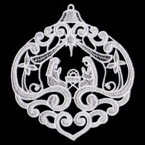 FSL Nativity Ornament - Free Standing Lace Machine Embroidery Designs ...