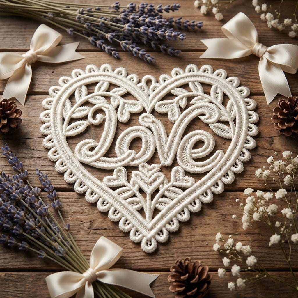 FSL Swan Heart Harmony, Lovebirds Elegance, Love - Free Standing Lace ...