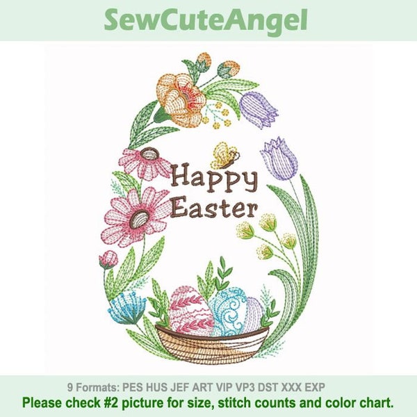 Decorative Easter Egg - Machine Embroidery Designs Instant Download 5x5 6x6 8x8 hoop APE3406-002