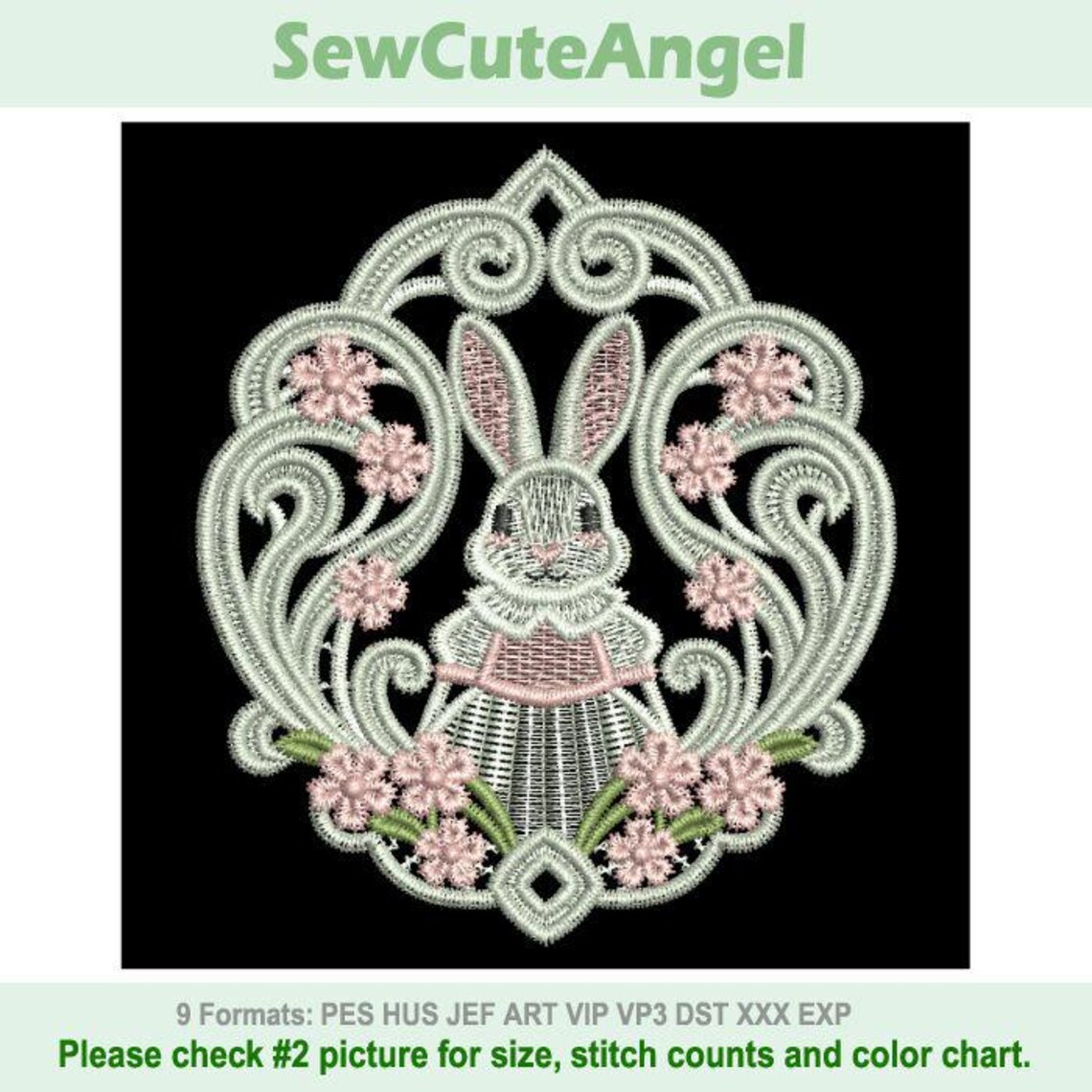 FSL Blossom Bunny - Free Standing Lace Machine Embroidery Designs ...