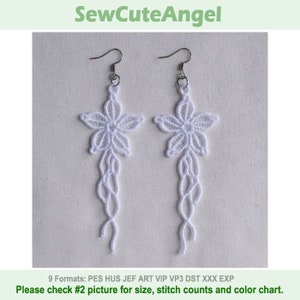 FSL Delicate Earrings - Free Standing Lace Machine Embroidery Designs Instant Download 4x4 hoop APE2206-007