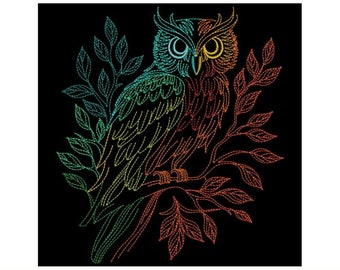 Owl - Woodland Animal Portraits - Machine Embroidery Designs Instant Download 6x6 7x7 8x8 hoop SHE5534-009