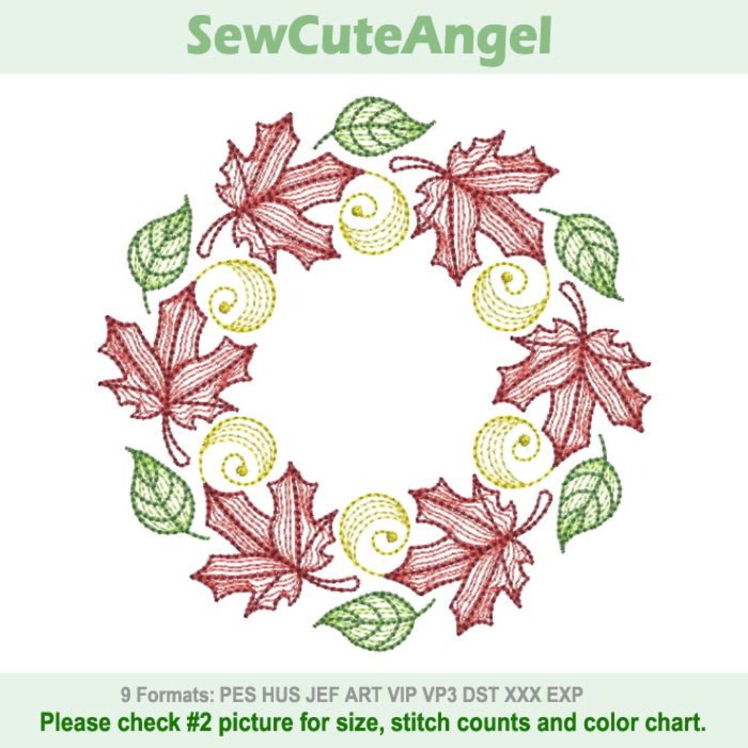 Rippled Fall Scene Machine Embroidery Designs Instant Download 5x5 6x6 ...