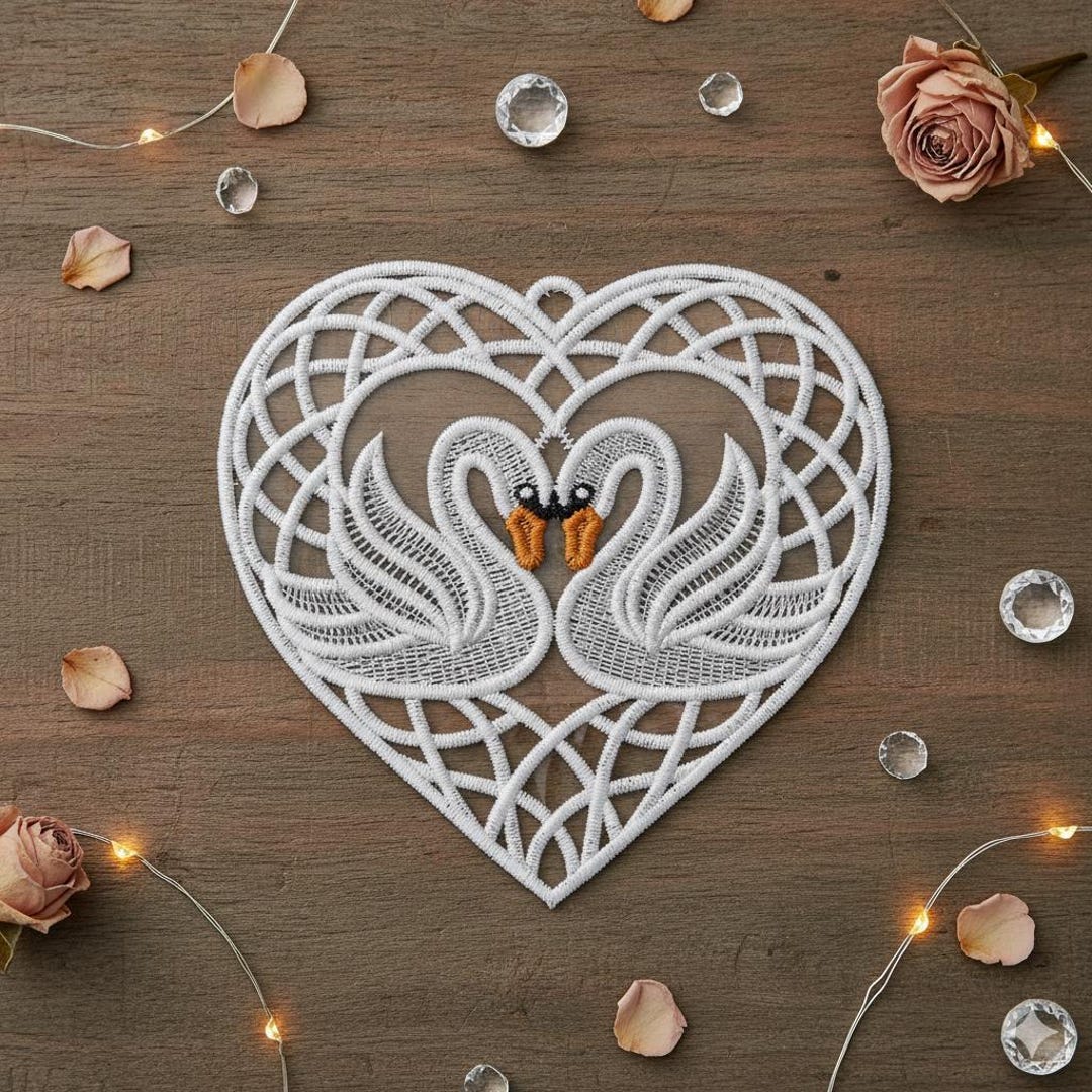 FSL Swan Heart - Free Standing Lace Machine Embroidery Designs Instant ...