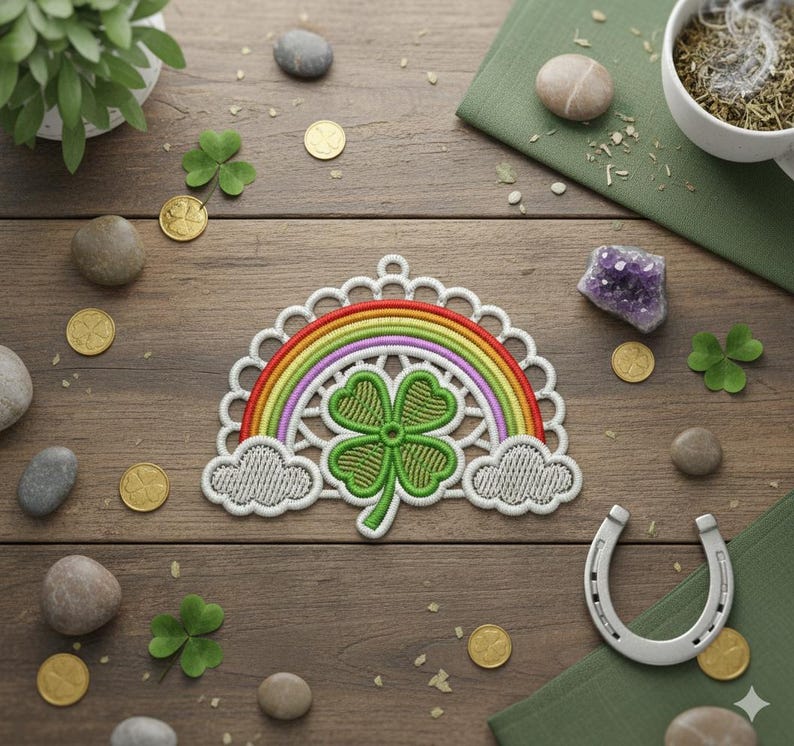 FSL Rainbow Clover - Free Standing Lace Machine Embroidery Designs ...