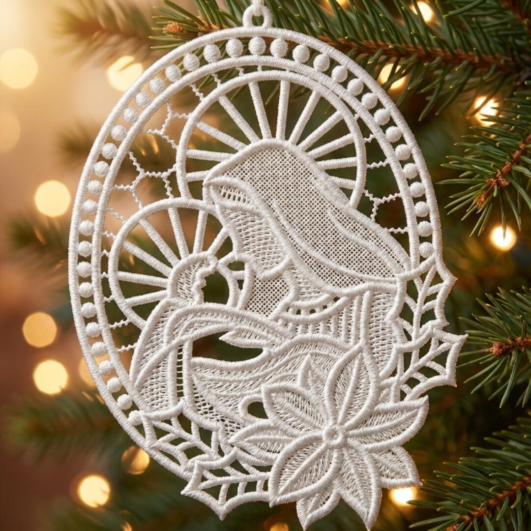 FSL Mary Holding Baby Jesus - Free Standing Lace Machine