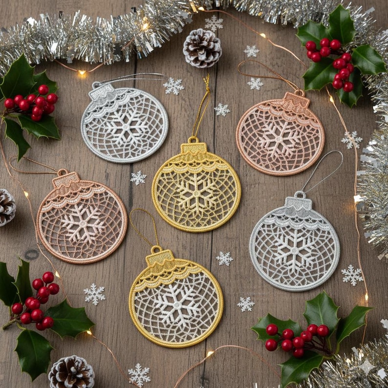 FSL Christmas Ornament - Free Standing Lace Machine Embroidery Designs ...