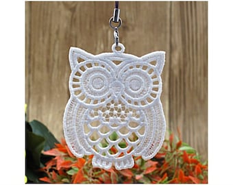 FSL Owl - Free Standing Lace Machine Embroidery Designs Instant Download 4x4 hoop APE3435-005