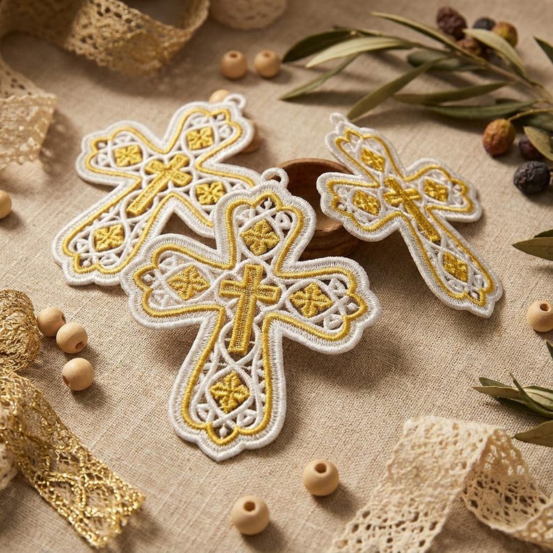 FSL Cross Ornament - Free Standing Lace Machine Embroidery Designs ...
