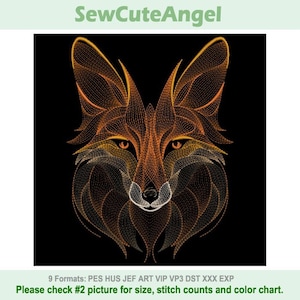 Fox - Woodland Animal Portraits - Machine Embroidery Designs Instant Download 6x6 7x7 8x8 hoop SHE5534-002