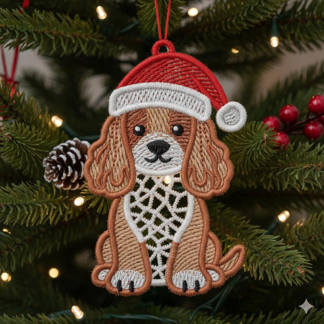 FROM SCRATCH × NATAL DESIGN SAIBORG ND FSL Christmas Pup - Free Standing Lace Machine Embroidery Designs