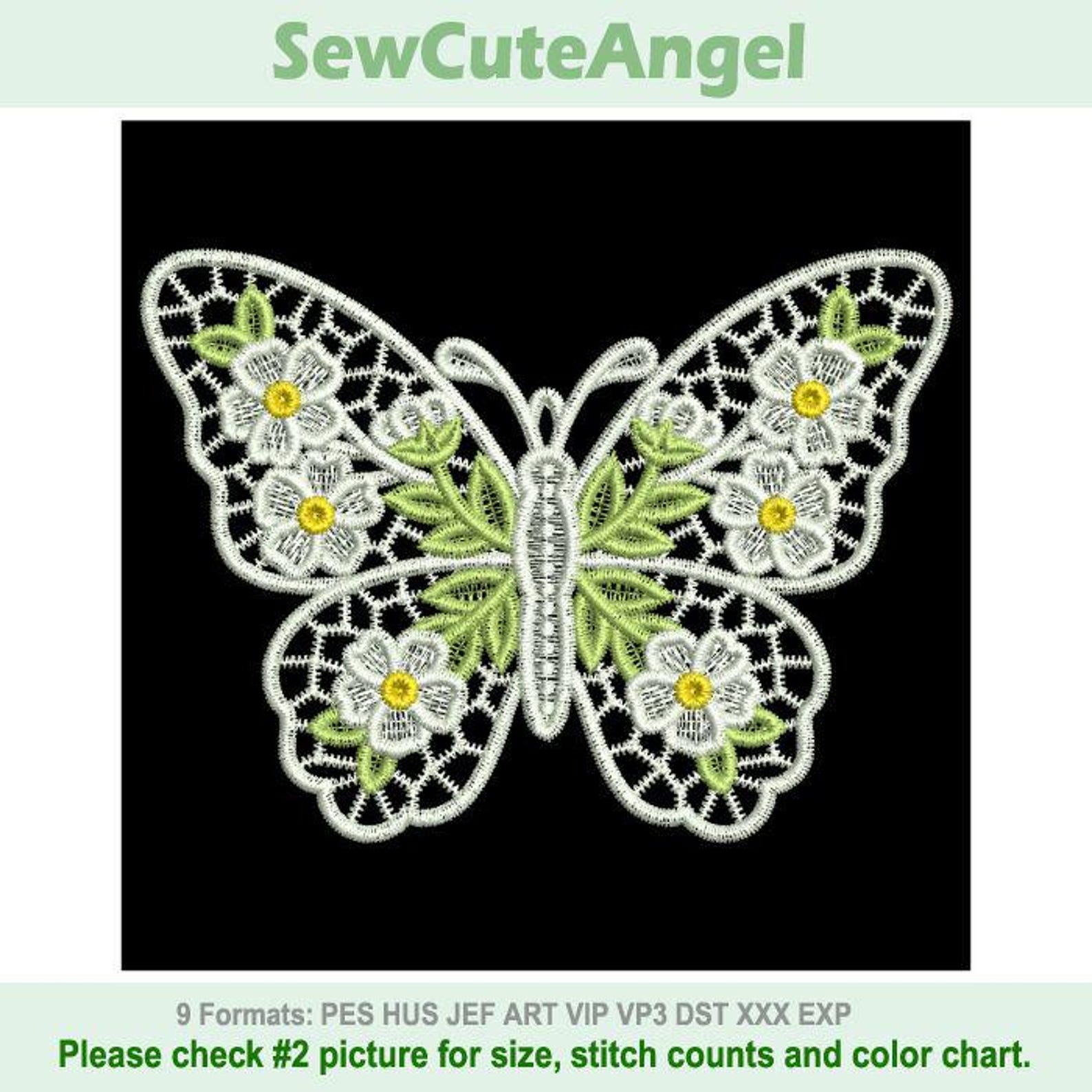 FSL Floral Butterfly - Free Standing Lace Machine Embroidery Designs ...
