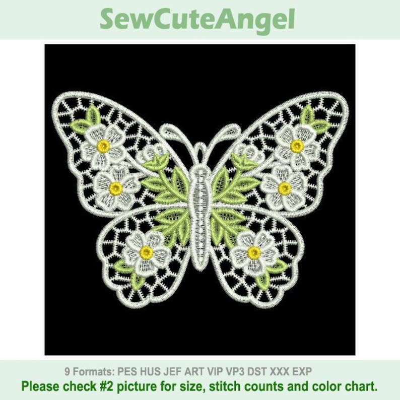 FSL Floral Butterfly - Free Standing Lace Machine Embroidery Designs ...