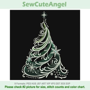 La magia dell'albero di Natale - Disegni da ricamo a macchina Download immediato 5x5 6x6 8x8 telaio APE3237-001