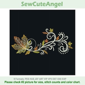 Filigrane Ahornblatt Herbst - Maschinenstickerei Designs Instant Download 5x5 6x6 8x8 Rahmen APE3352-002
