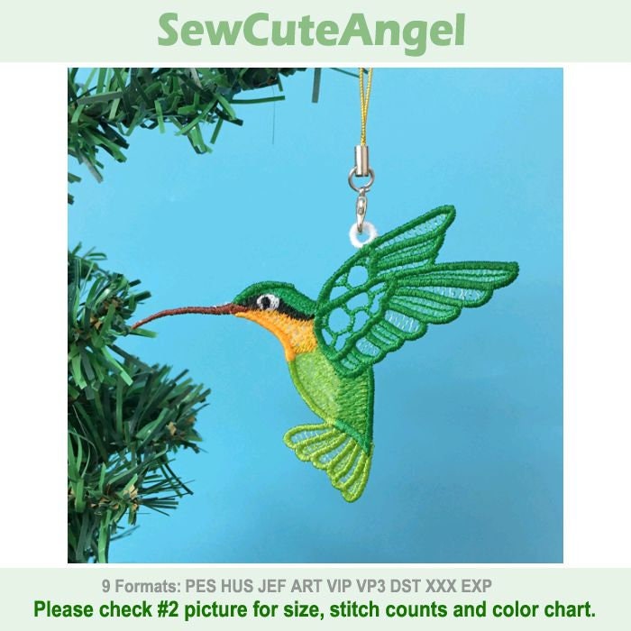 FSL Hummingbird - Free Standing Lace Machine Embroidery