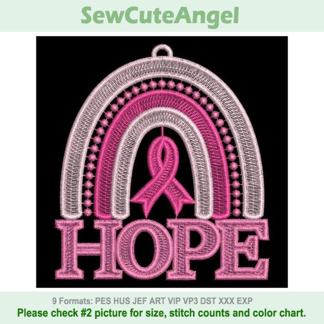 FSL Pink Hope Rainbow, Rainbow of Hope - Free Standing Lace Machine ...