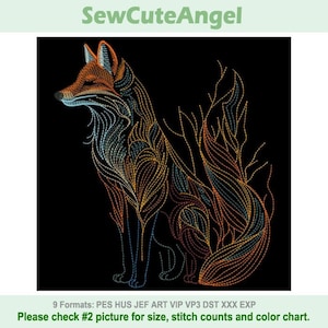 Fox - Woodland Animal Portraits - Machine Embroidery Designs Instant Download 6x6 7x7 8x8 hoop SHE5534-011