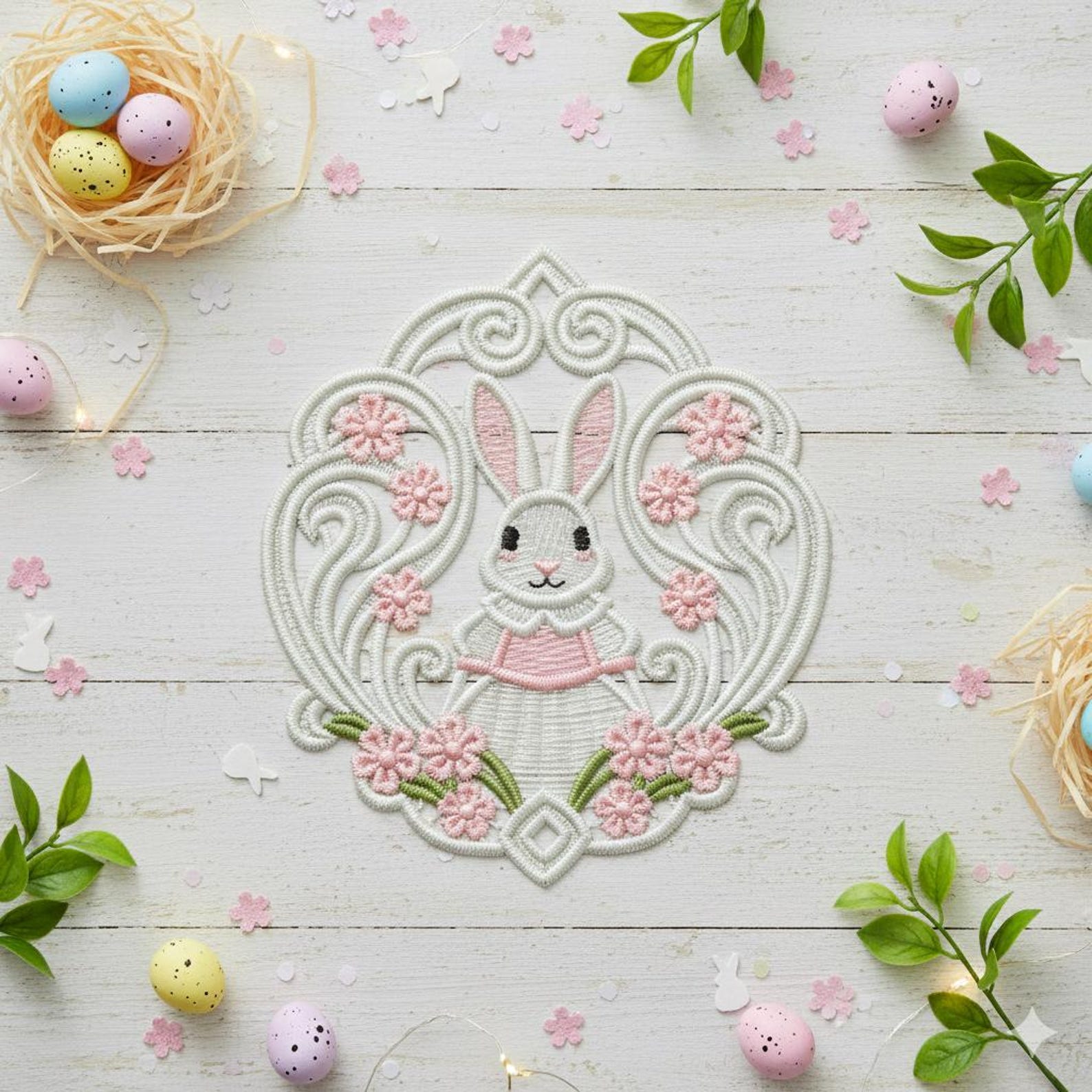 FSL Blossom Bunny - Free Standing Lace Machine Embroidery Designs ...