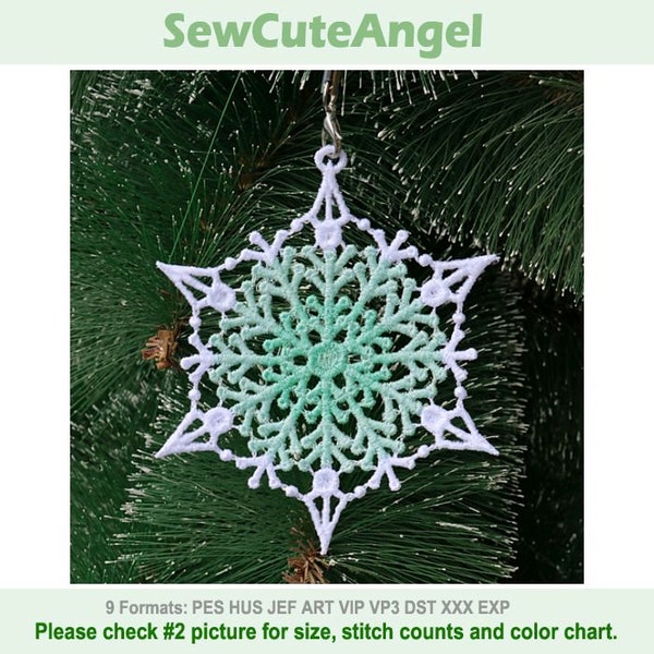 FSL Snowflake - Free Standing Lace Machine Embroidery Design embroidery pattern Instant Download 4x4 hoop APE3400-06