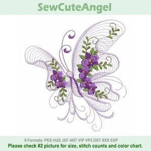 Rippled Butterfly - Machine Embroidery Designs Instant Download 4x4 5x5 6x6 hoop APE3422-002