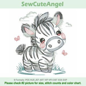 Verspieltes Zebra, Safari Stitch, wunderlicher Freund - Maschinenstickerei Designs Instant Download 4 x 4, 5 x 5, 6 x 6 Rahmen APE4001-006