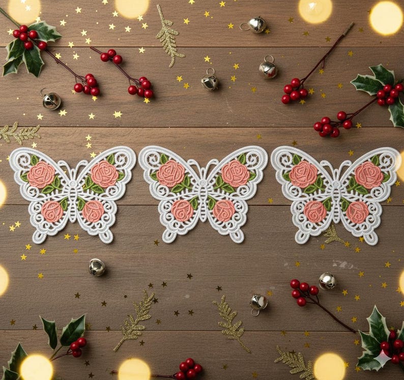 FSL Rosy Butterfly - Free Standing Lace Machine Embroidery Designs ...